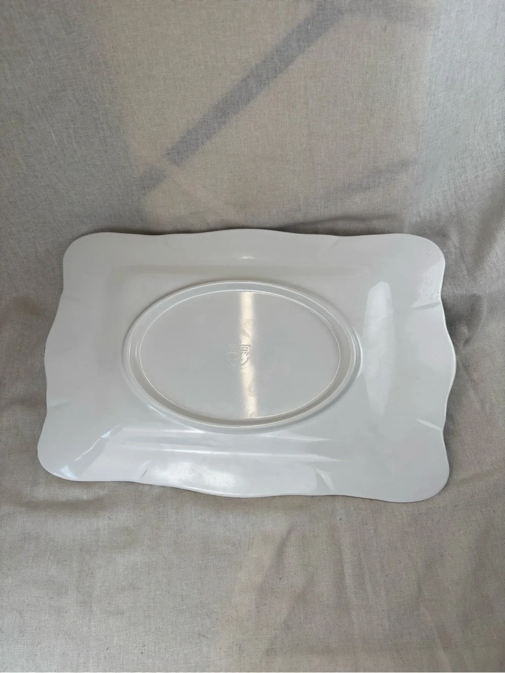 Le Cadeaux Melamine Serving Platter 16” Blue Yellow Floral Rectangular Tray